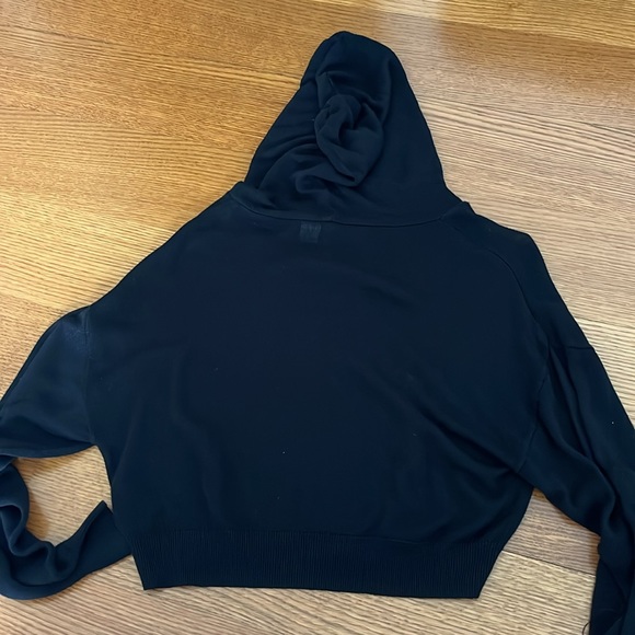 Cropped Black Hooded Sweater - Picture 2 of 4